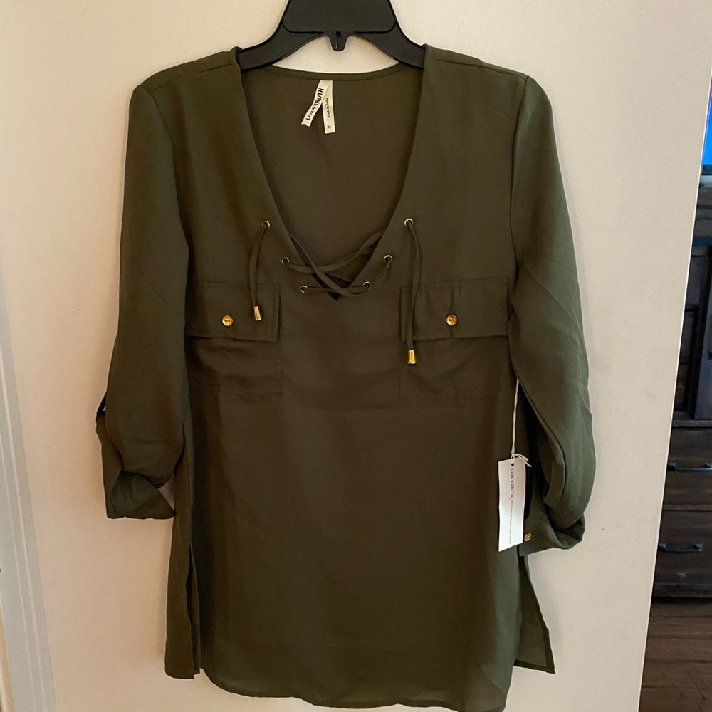 Khaki green blouse